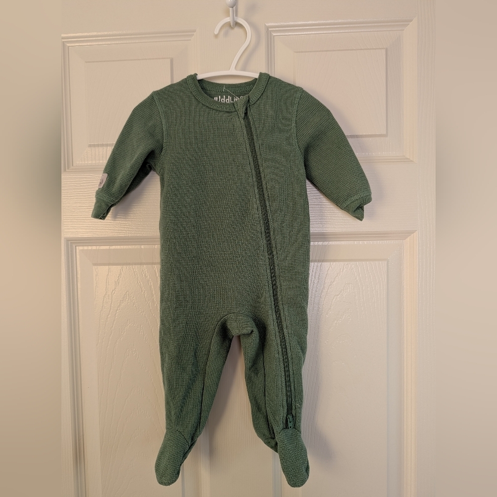 🇨🇦 Juddlies Green Waffle Knit Kids Footie
